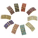 10 Piece 20x9mm Mixed Colors Arched Rhinestone Buckles Wedding Ribbon Slider Diamond Buttons Shinny Gold Plated DIY Hair Accessories