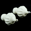 2Pcs Plastic 28mm Inner Dia. Window Drapery Curtain Rod End Drapery Pole Rail Decorative Head