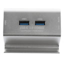 USB3.0 4-Port Hub Card Reader+Phone Holder Super Speed Aluminum for SD TF Silver