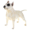 Plastic Realistic Bull Terrier Action Figure Pet Dog Model Wildlife Jungle Animals Playset Eduactional Toys Kids Child Collectibles - White