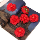Artificial Camellia Flower Heads Silk Rose Hair Clip Wedding Party Decor Red Pack Of 10PCS
