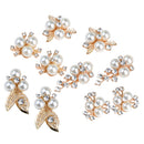 10 Pieces Diamante Rhinestone Crystal Pearl Embellishments Buttons for DIY Craft
