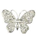 Bridal Silver Plated Crystal Butterfly Brooch Broach Pin Breastpin Women Jewelry