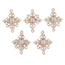 5 Piece Alloy Pearl Cross Shape Pendants Charms Jewelry Making Findings for DIY Necklace Bracelet Earrings Craft 22mm