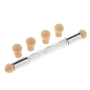 Nail Art Brush, Dual Tipped Ombre Nail Art Sponge Brush for DIY Gradient Blooming UV Gel Nails - White