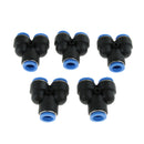 5 Pcs Push To Connect Fitting, Pneumatic Y Connector Tee Air Hose Tube 14mm