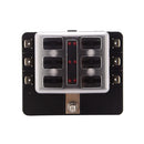 Automotive 6-Way Blade Fuse Holder With Fuse Spade Terminals LED Indicator