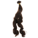 Fashion 25cm DIY Doll Wigs Long Curly Wavy High Temperature Wire Handmade Hairpiece Dark Brown