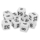 10 Pieces Opaque Six Sided Multiple Dice for TRPG Party Board Game Toys White