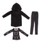 1/3 BJD Black Hooded Jacket Tee Jeans Set for Normal 70cm Uncle Size Doll