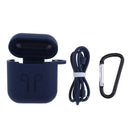 3 in 1 For AirPods Case Accessories Case Shockproof Protector with Silicone for Apple Airpods with Anti-lost Straps and Locking Carabiner, Blue