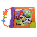 Lovely Animals Soft Cloth Baby Intelligence Development Learn Picture English Letters Cognize Books Rattle