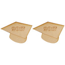 Pack of 10 MDF 2017 Graduation Cap Blank Wooden Shape Pieces DIY Craft Scrapbooking