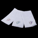 Pack of 12 Retro Flower Embroidery Cotton Handkerchiefs Soft White Hanky for Women