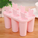 Creative Bear Shape DIY Ice Cream Mould 6 Cell Popsicle Mold Box Lolly Makers Kitchen Summer DIY Mold Pink