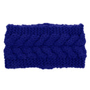 Women Girls Winter Yoga Headdress Knotted Stretchable Headband Ear Warmer Headband Headpiece Blue
