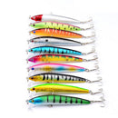 10pcs Pencil Fishing Lures Hard Bait Minnow Fishing Tackle Treble Hooks