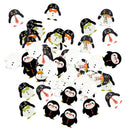 100Pcs Penguin Shapes Wood Buttons for Sewing Crafting 25mm