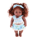 Adorable Simulation Vinyl Baby Doll African-American Girl Newborn Doll With Curly Hair