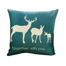 Fashionable Creative Deer Print Pattern Charms Cotton Linen Waist Throw Pillow Case Cushion Cover Decor for Home Bedroom Car Decor