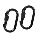 2 Pack Climbing Carabiner O-Shaped Super Strength Steel Screw Lock Protection Carabiner Clip 5600 lbs for Exploring Rappelling