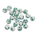 Fashionable Flower Ceramic Porcelain Loose Spacer Beads Charms For Jewelry Necklace Bracelet Craft Projects DIY Pack of 20PCS Green