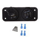 Marine 12V/24V Cigarette Lighter Voltmeter + USB Charger Socket Outlet 5V 1A 2.1A for Boat Caravans Trailer Trucks