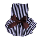 Cotton Breathable Strip Pattern Dog Puppy Cat Dog Bowknot Skirt Costume Clothing Accessory XL