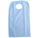 Waterproof Mealtime Protector Adult Bib 19'' x 31'' with Adjustable Snap Closure, Dining Disability Aid Clothes Apron Blue