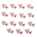 15 Pieces Wooden Embellishments Scrapbooking DIY Crafts 3cm White Double Love