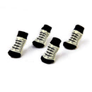 Fashionable Skid Free Warm Cute Shoelace Pattern Dog Socks Pet Supplies Beige + Black + White S PACK OF 4PCS