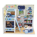 DIY Wooden Miniature Doll House Kit with Lights & Dust Cover - Charles's Room