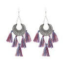 Ethnic Women Boho Hoop Earrings Vintage Tassel Fringe Drop Dangle Earrings