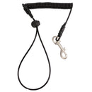 1.1M Retractable Coiled Fishing Lanyard Steel Wire Pier Rope Tether Black