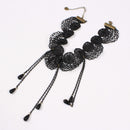 Vintage Black Lace Weaving Fringe Charm Beads Pendant Choker Necklace