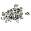 LOT 30Pcs MINI Tibetan Silver Spacer Beads, Hollow Out Yoga Lotus Shape Loose Beads Charms for DIY Earrings, Bracelets, Necklaces (16 x 13 x 4 mm)