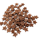 100Pieces Wooden Star Shape 2 Holes Buttons for Sewing and Crafts