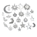 23 Pieces AlloyTibetan Sliver Pendants Charms Mix Star Moon Solar DIY Jewelry Pendants DIY Handmade Jewellry Supplies
