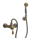 Antique Brass Massage Hand Shower Bracket Combo Setting Bath Tub Hotel Spa