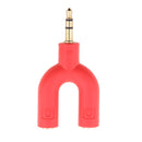 3.5mm Stereo Audio Splitter Earphone Headphone 2 Way Adaptor Keyring Red
