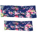 Set of 2PCS Fashionable Headband Boho Baby Headwrap Flower Design Hairband Headwear for Mommy And Baby Girl