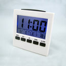 Digital Alarm Clock Weather Thermometer Temperature Time Date Calendar and Large Night Lighting LCD Screen Displaying