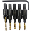 5 piece/Set High Speed Steel Countersink Drill Bit Set Woodworking Drilling Screw Different Size