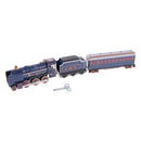 Blue Classic Train Model Collectible Clockwork Wind Up Tin Toy for Children