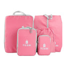 5 Pieces Travel Organizers Luggage Storage Waterproof Bag Clothes Suitcase Red