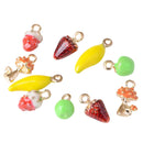 20 Pieces Alloy Fruits Shape Pendants Charms for DIY Necklace Fashion Jewelry Making