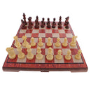 International Checkers Folding Magnetic Wooden Grain Board Chess Game Set Kids Toy Gift