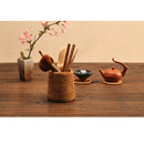 Handmade Rattan Pen Pencil Holder Organizer Tea Accessories Storage 10cm