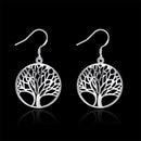 Elegant Women Lady Hook Earrings Tree of Life Dangle Hoops Jewelry Gifts