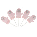 5 Pieces Lovely Gloves Snowflake Cupcake Topper Food Picks Christmas Kids Birthday Party Cake Decoration